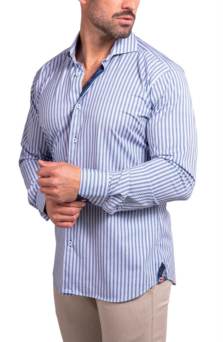 Maceoo Einstein Stretch Ascension Contemporary Fit Button-Up Shirt, Alternate, color, White