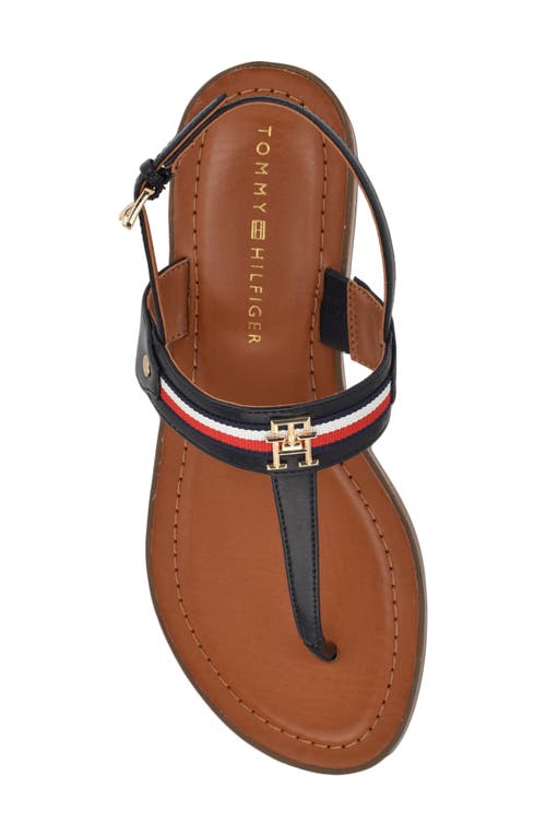 Shop Tommy Hilfiger Gabry T-strap Sandal In Dark Blue