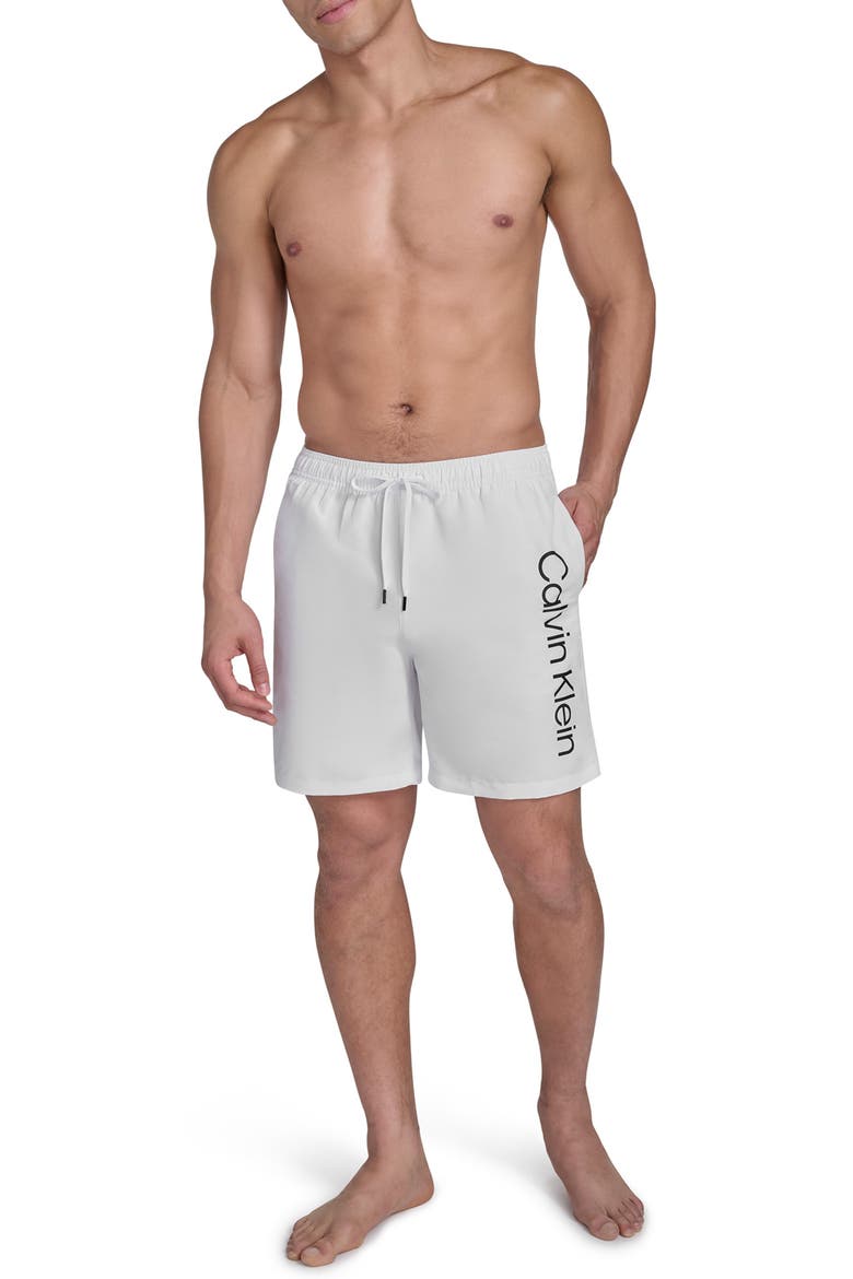 Core Volley Swim Trunks, Main, color, WHITE