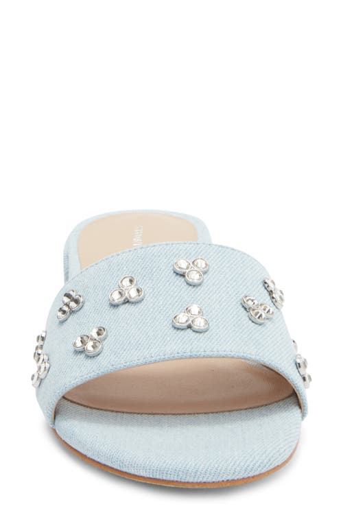 Stuart Weitzman Tammy Crystal Slide Sandal In Blue