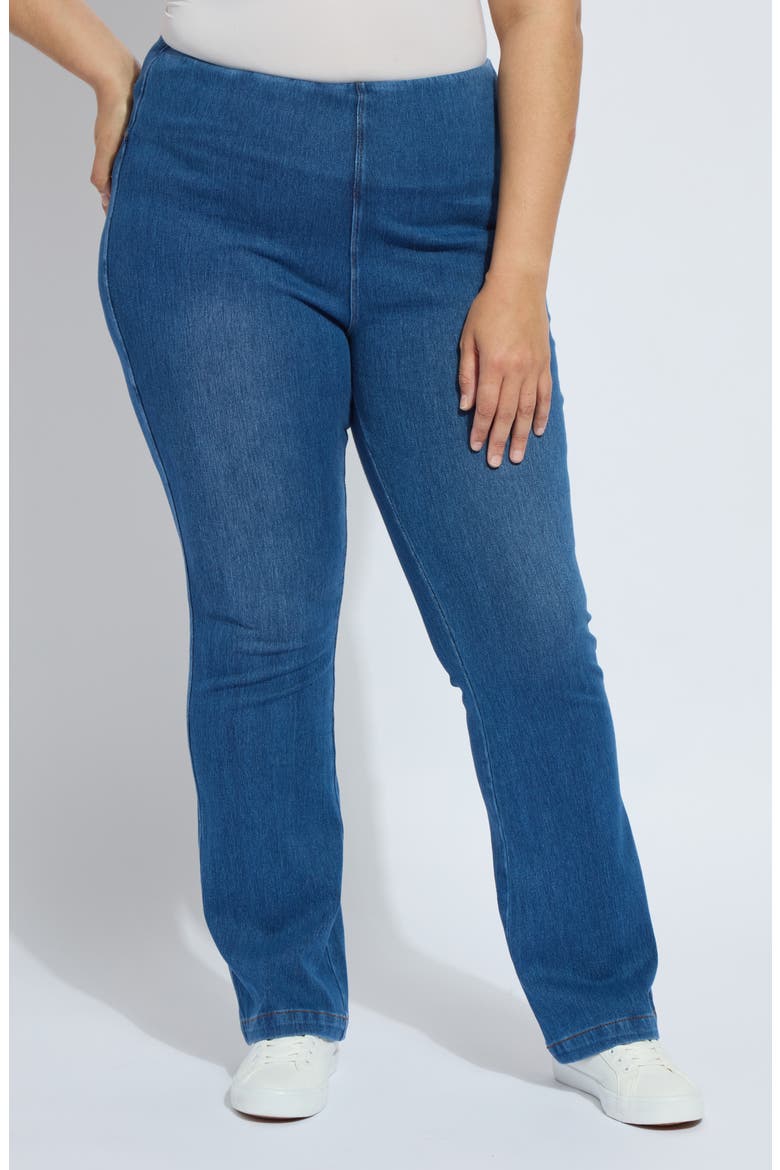 'Lyssentials Pull-On Baby Bootcut Pants, Main, color, MID WASH