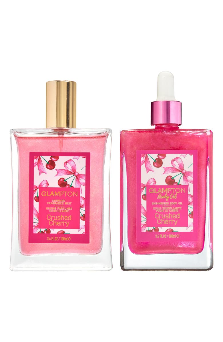 GLAMPTON Crushed Cherry Fragrance & Body Oil Set, Main, color, 