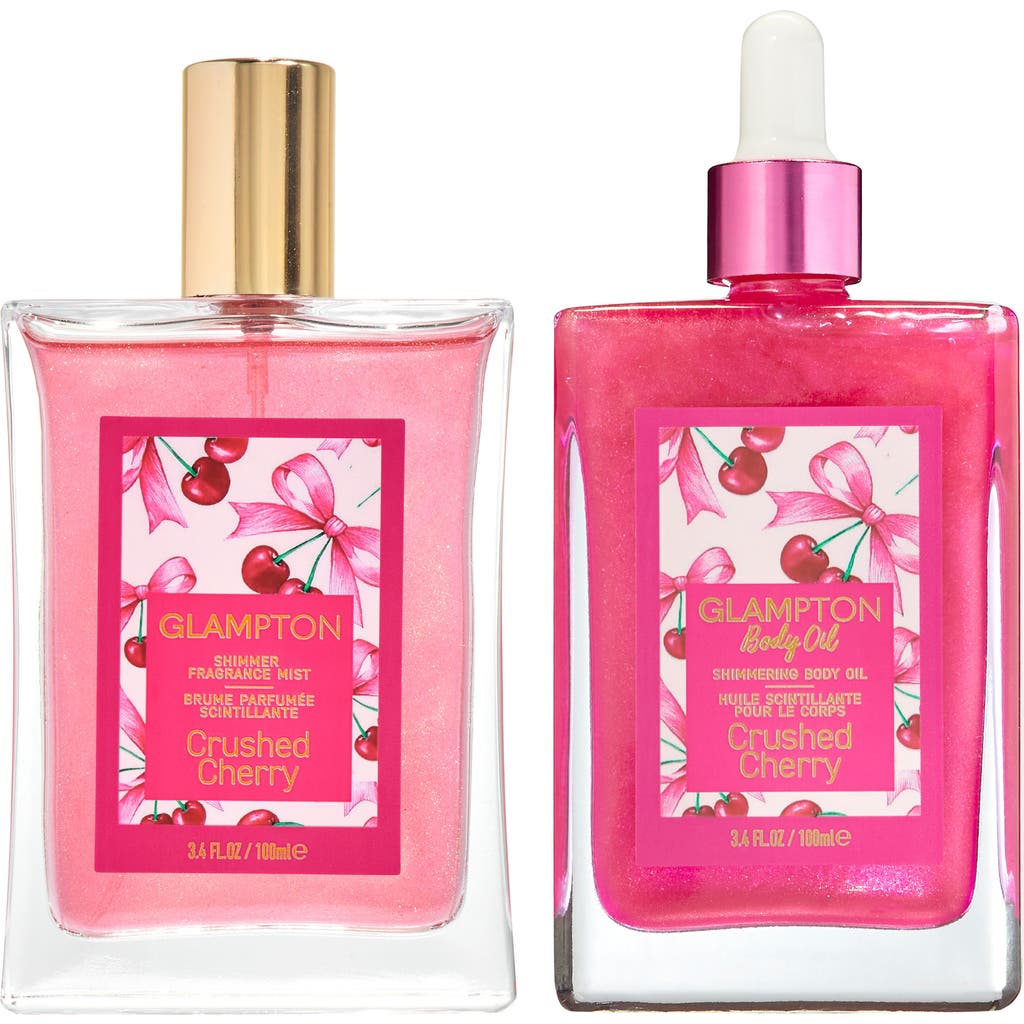 Glampton Crushed Cherry Fragrance & Body Oil Set In Transparent