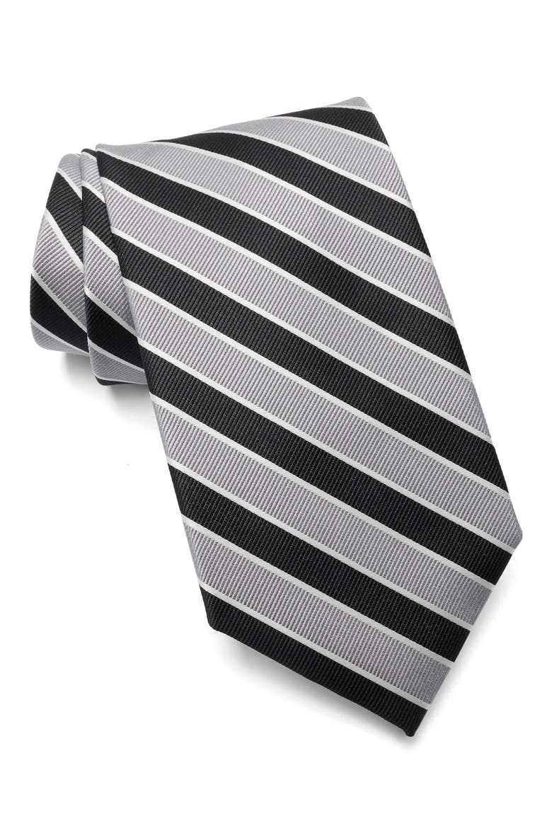 Diagonal Stripe Tie, Main, color, BLACK