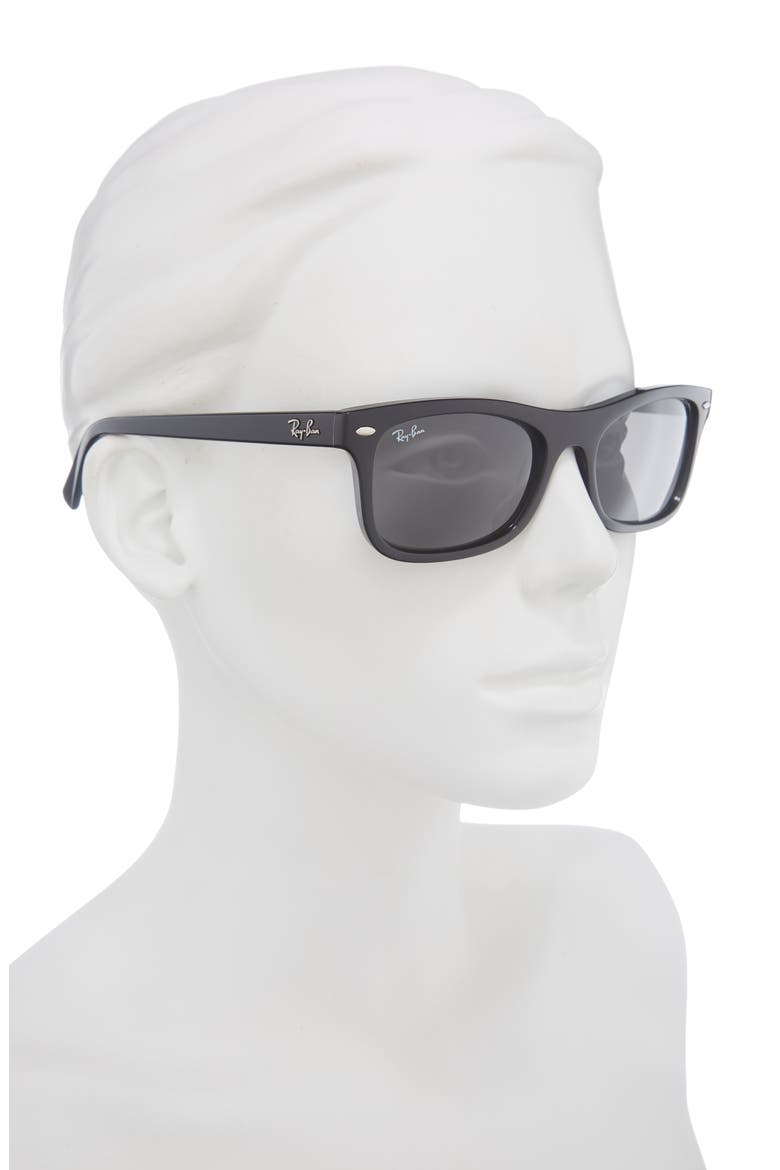 54mm Square Sunglasses, Alternate, color, BLACK / DARK GREY