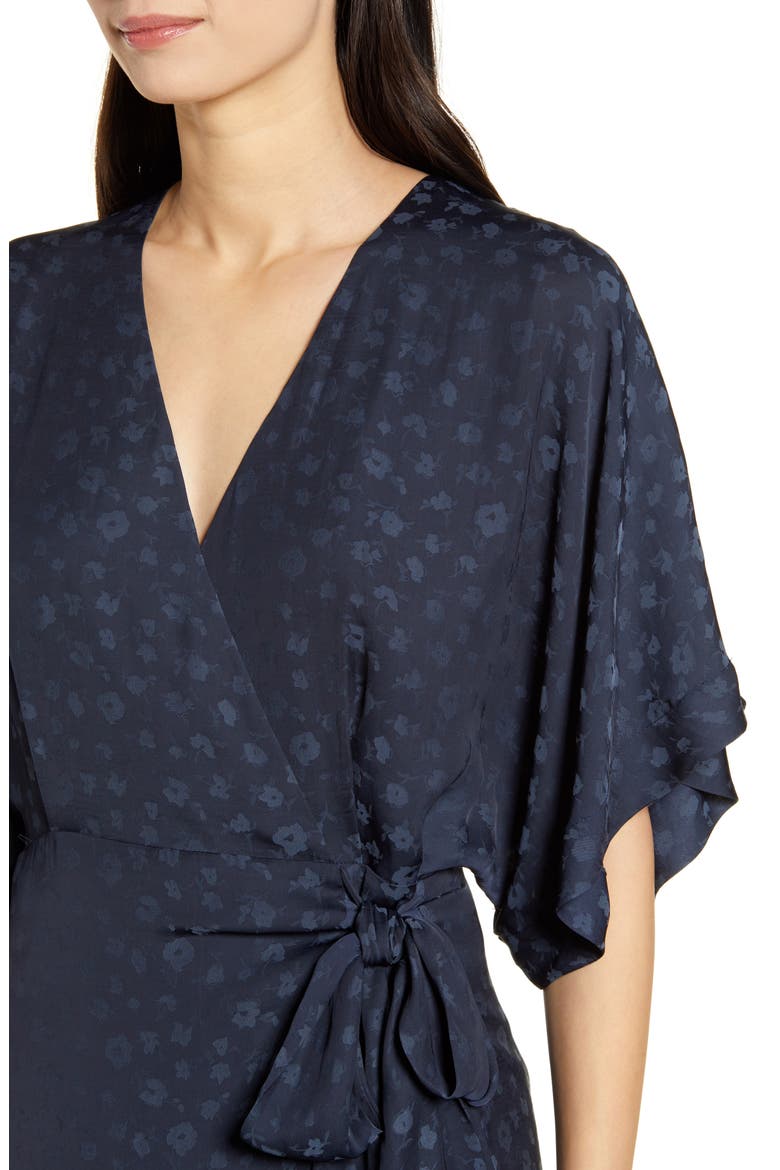 Floral Wrap Dress, Alternate, color, NAVY IRIS