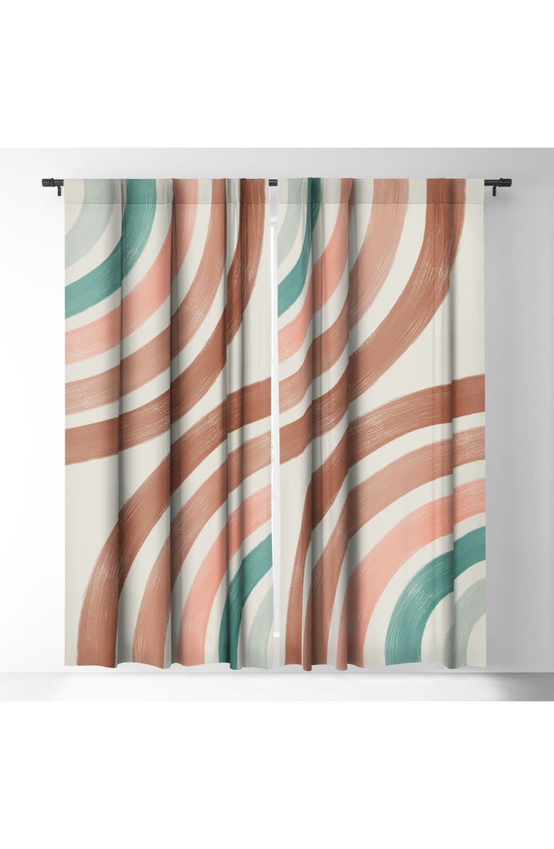 Deny Designs Cafelab Double Retro Rainbows Blackout Window Panel, Alternate, color,