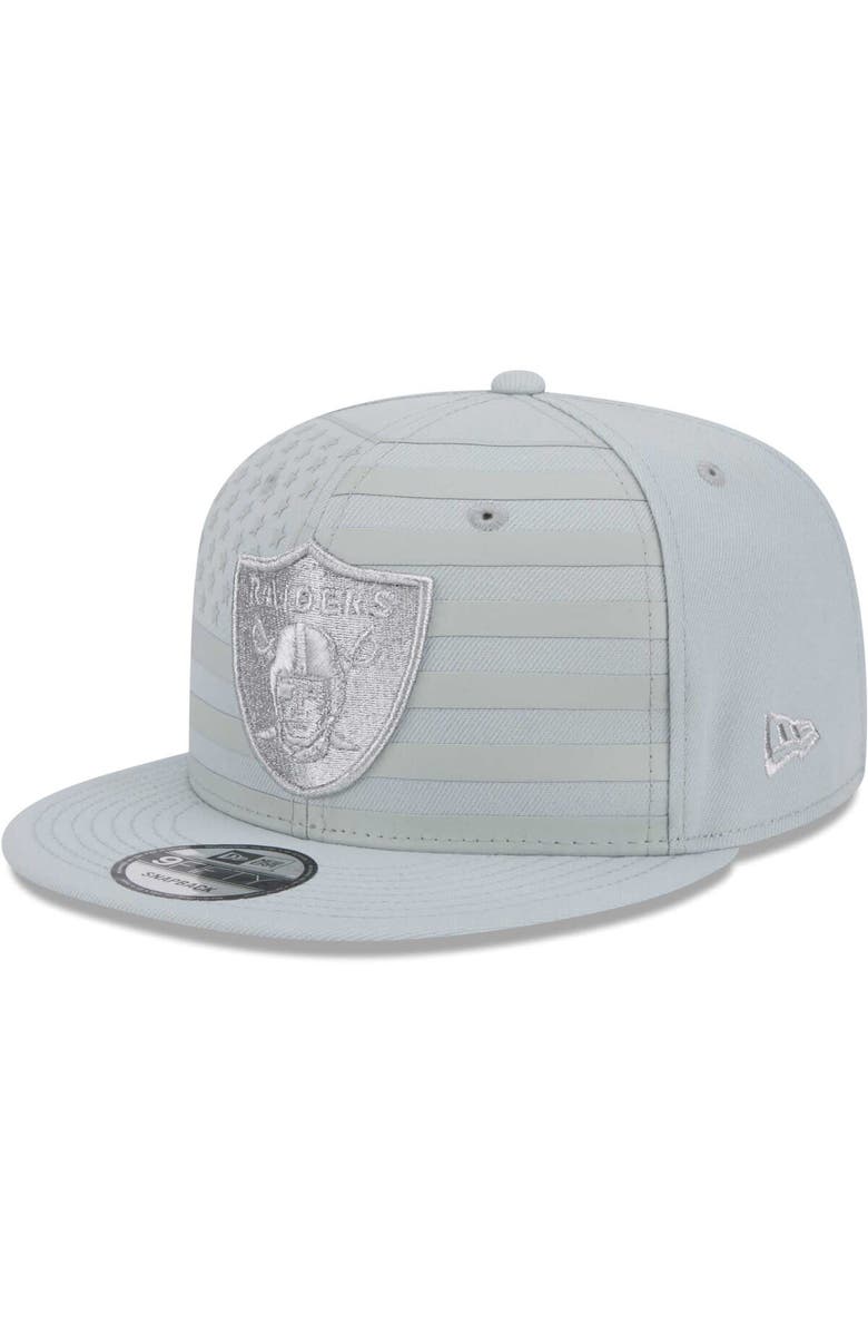 New Era Men's New Era Silver Las Vegas Raiders Independent 9FIFTY Snapback Hat, Main, color,