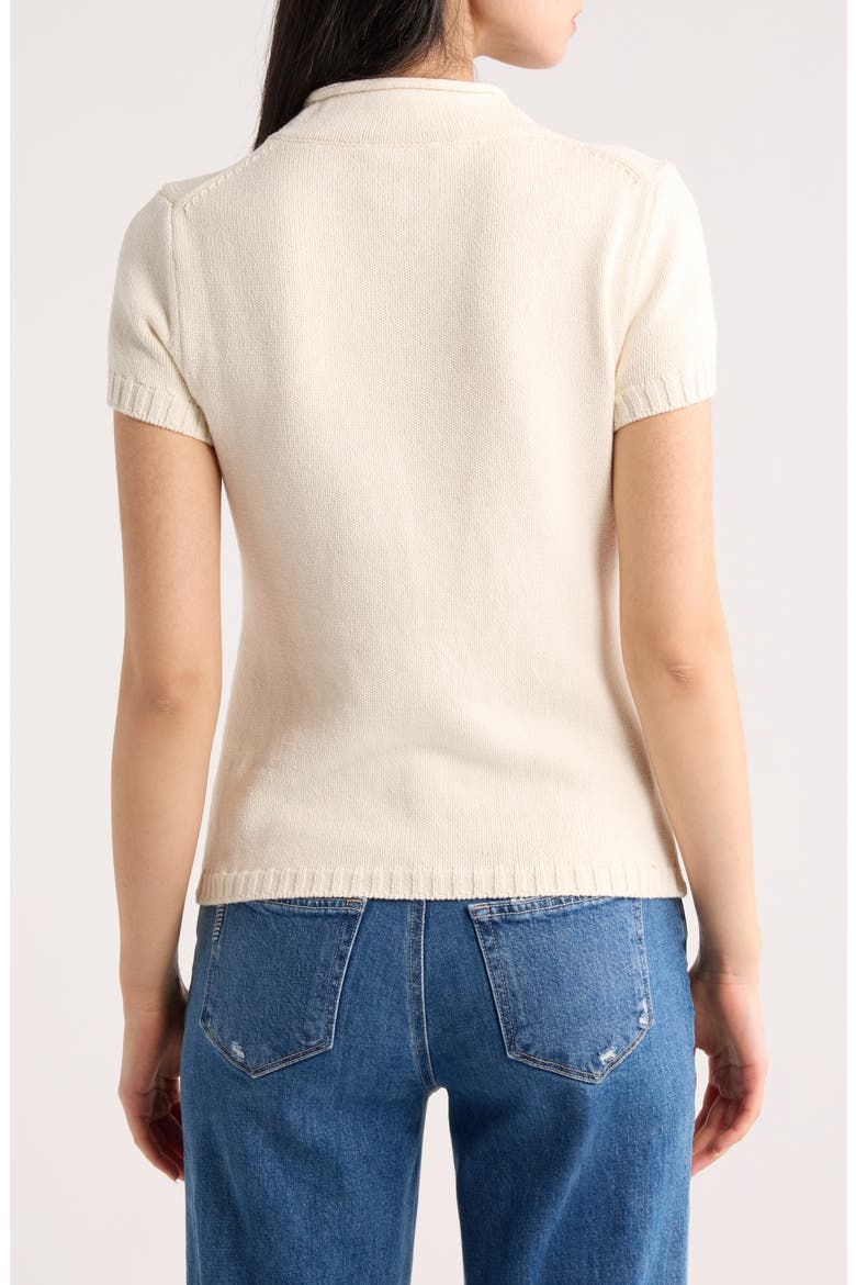 Solene Organic Cotton Short Sleeve Sweater, Alternate, color, FIOR DI LATTE