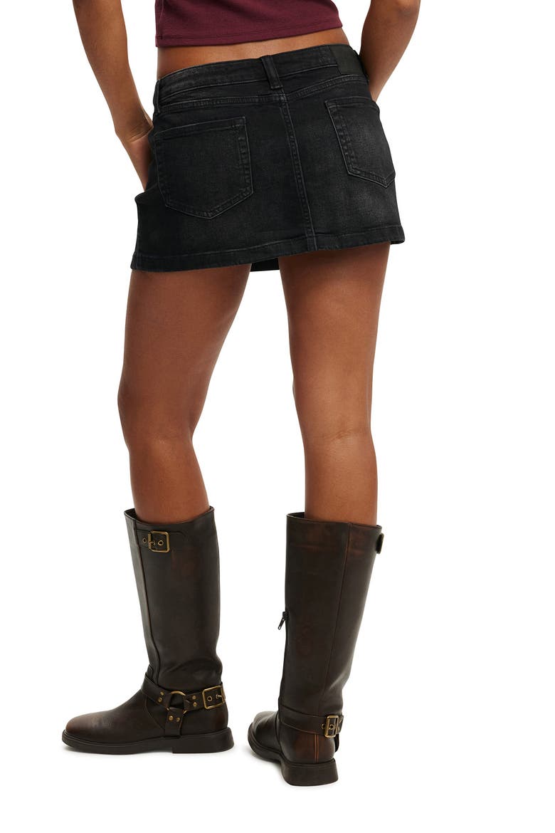 Women's Micro Low Denim Skirt, Alternate, color, Y2k Washed Black