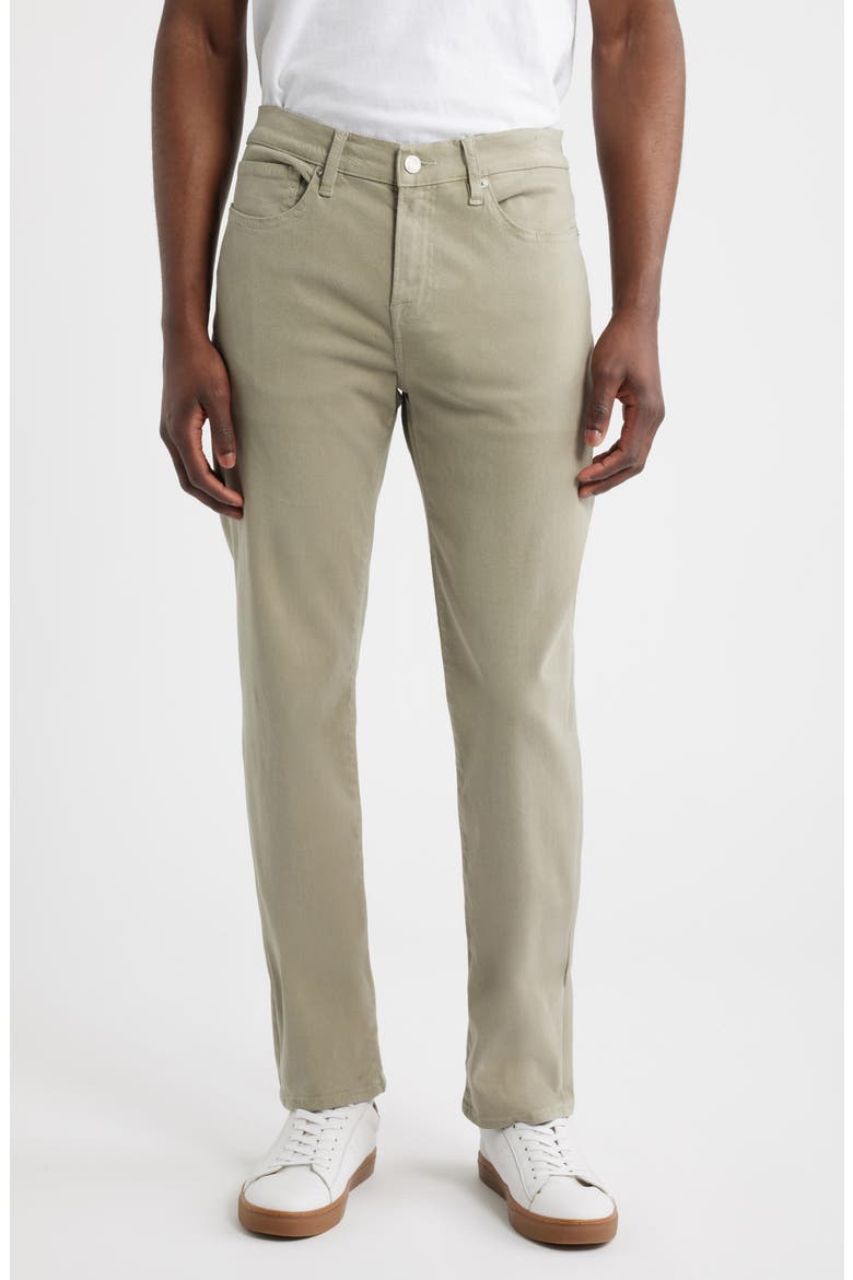 L'Homme Slim Fit Five-Pocket Twill Pants, Main, color, MINTLEAF