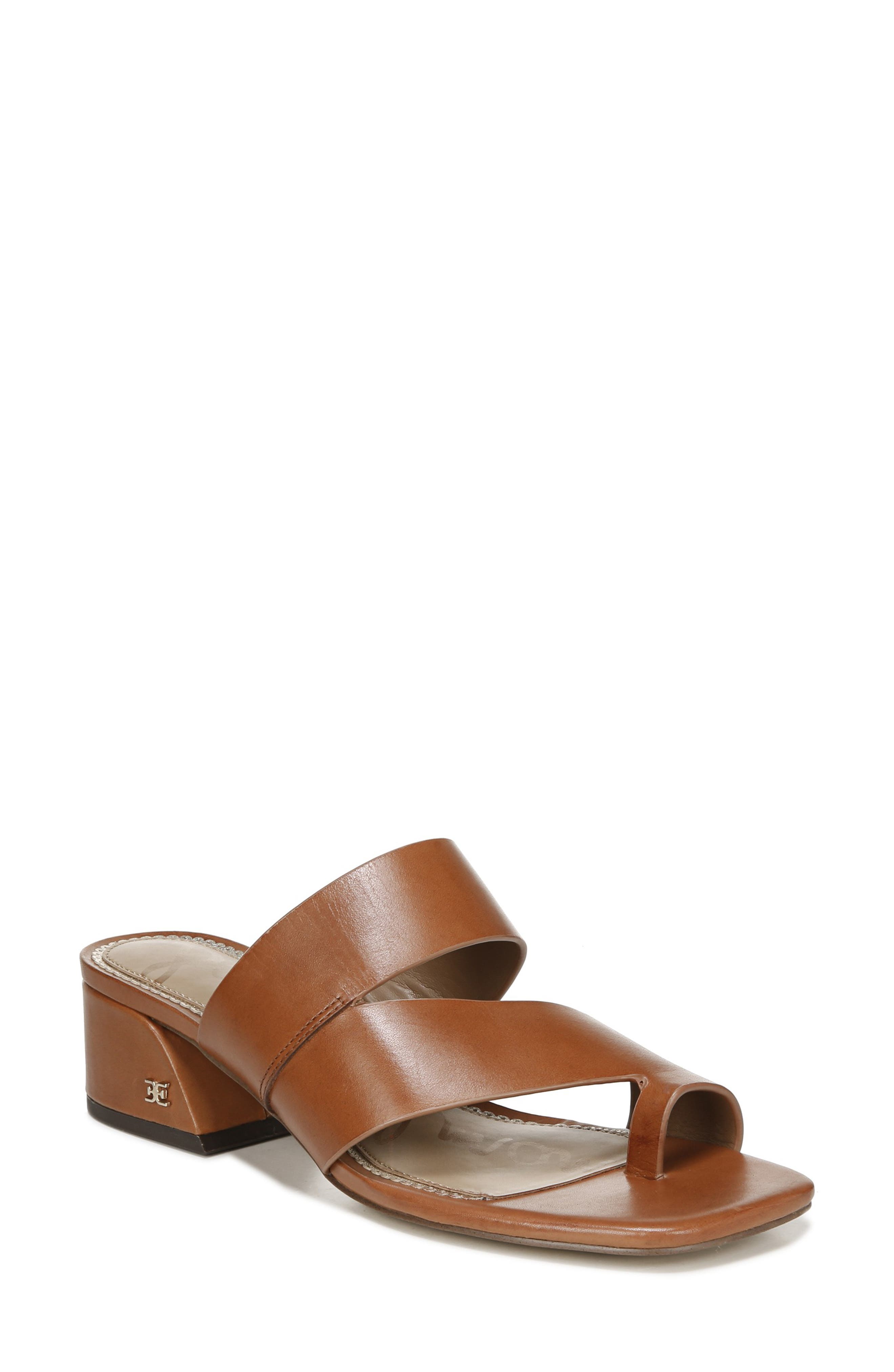 Prague Slide Sandal, Main, color, GINGER BROWN LEATHER