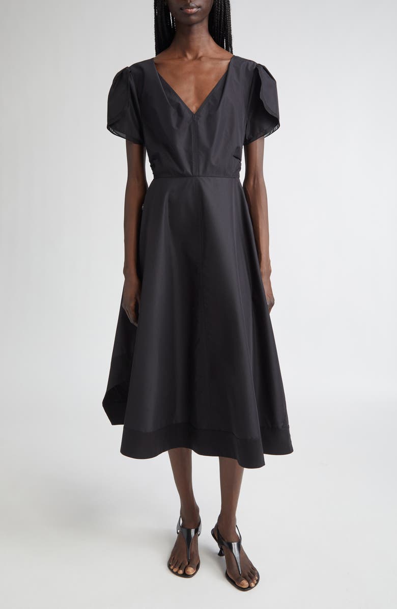 3.1 Phillip Lim Tulip Sleeve A-Line Dress, Alternate, color, Black