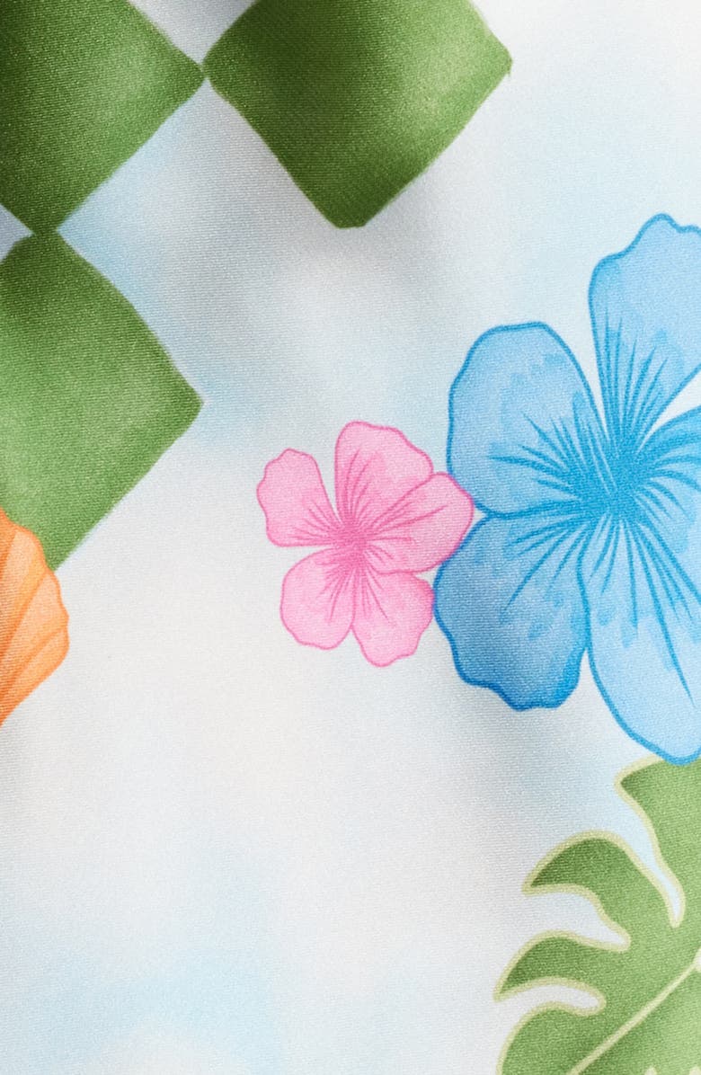 Jump Apparel Print Strapless Satin Minidress, Alternate, color, White Multi