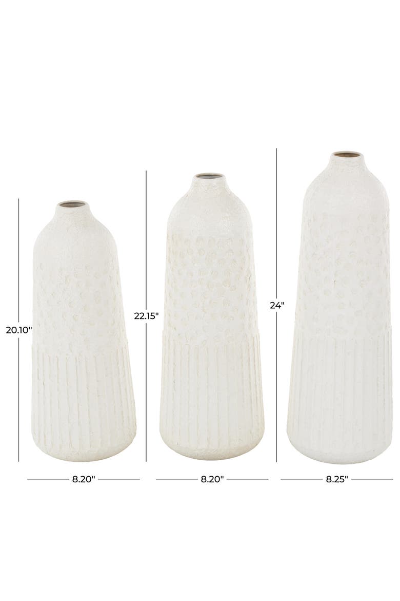 Set of 3 Vase Set, Alternate, color, WHITE