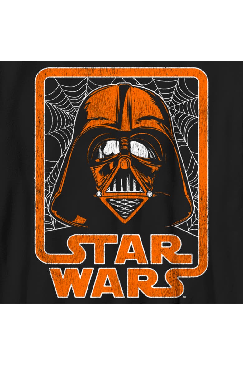 Boy's Star Wars Halloween Darth Vader Spider Webs Logo  Graphic T-Shirt, Alternate, color, Black
