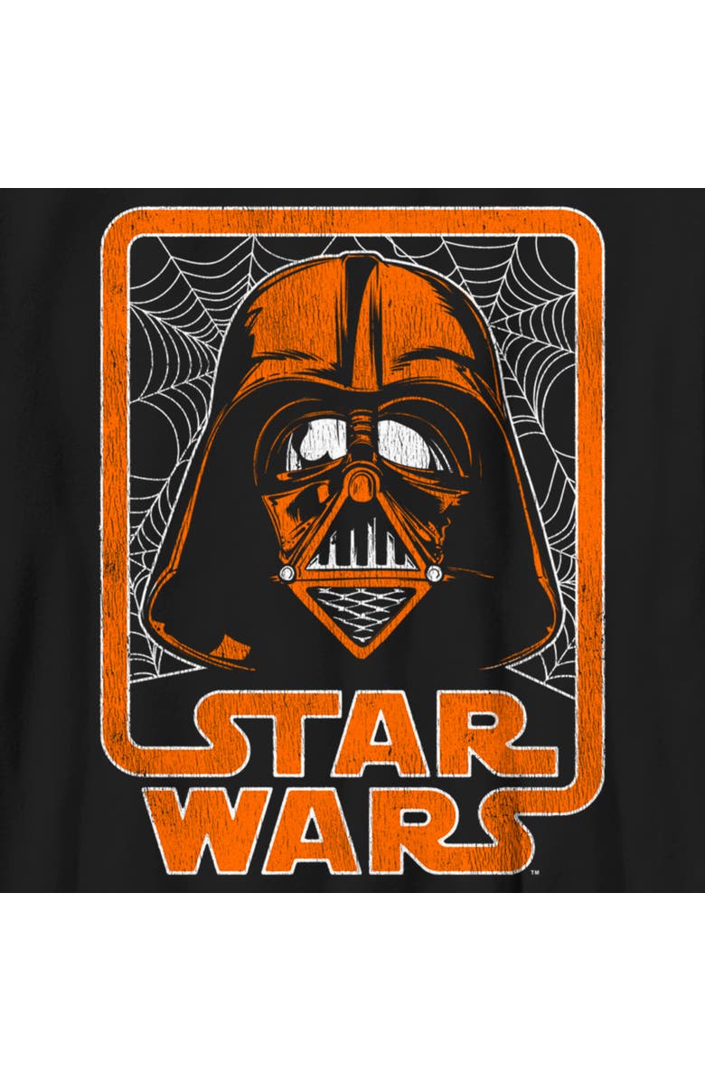 Star Wars Boy's Star Wars Halloween Darth Vader Spider Webs Logo  Graphic T-Shirt, Alternate, color, Black