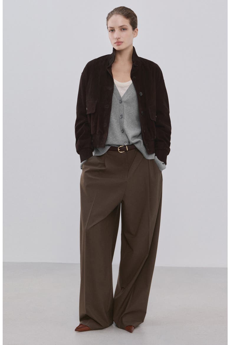 V-Neck Cardigan, Alternate, color, MEDIUM HEATHER GREY