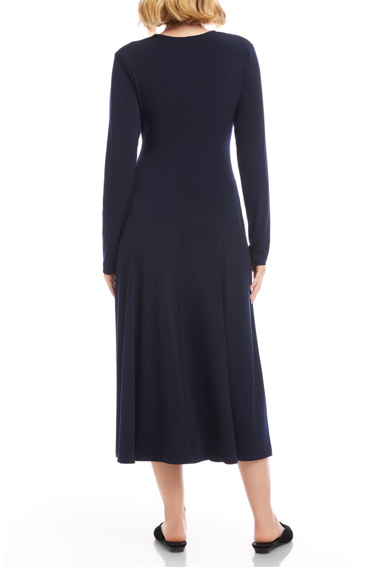 Kate Long Sleeve Travel Jersey Midi Dress, Alternate, color, NAVY