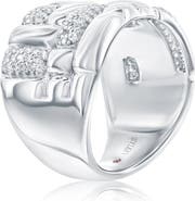SUZY LEVIAN Cubic Zirconia Checkered Woven Band Ring