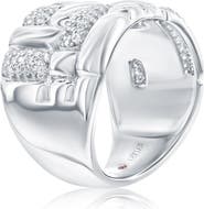 SUZY LEVIAN Cubic Zirconia Checkered Woven Band Ring