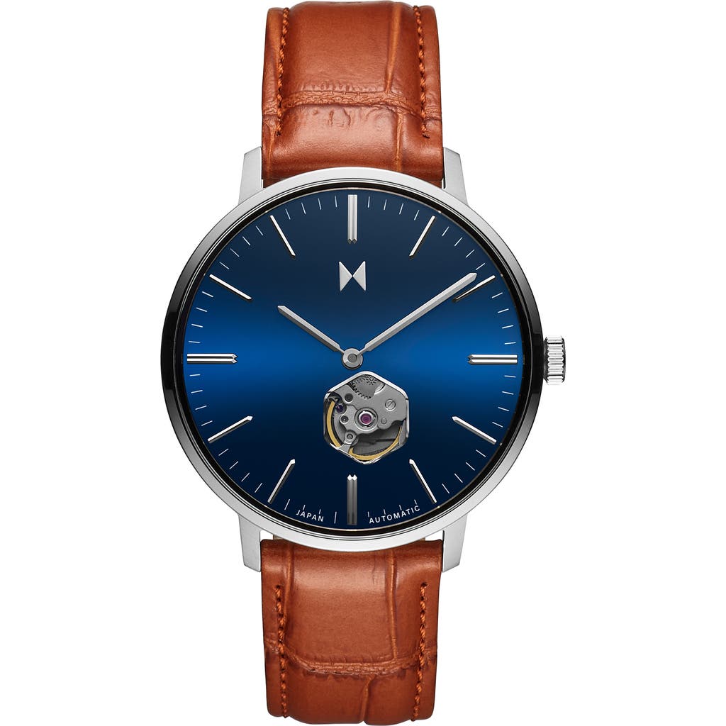 MVMT Legacy Slim Automatic Leather Strap Watch, 45mm in Brown  product