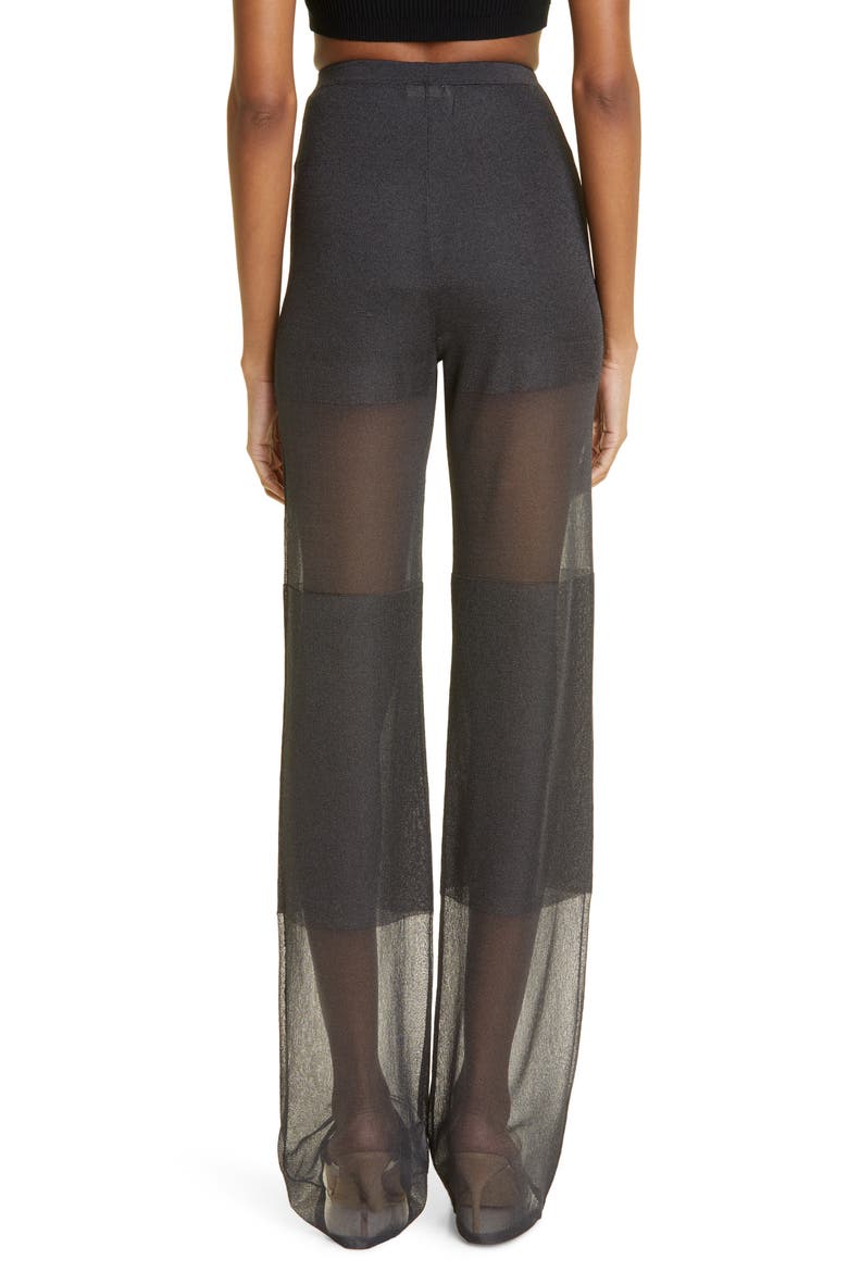 Paneled Sheer Mesh Pants, Alternate, color, BLACK