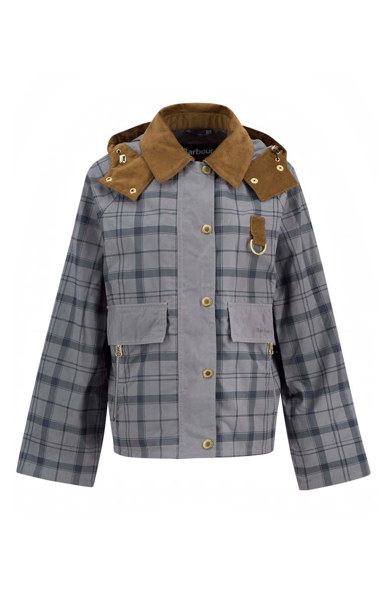 Barbour Carnforth Tartan Cotton Hooded Jacket, Alternate, color, Grey Tartan