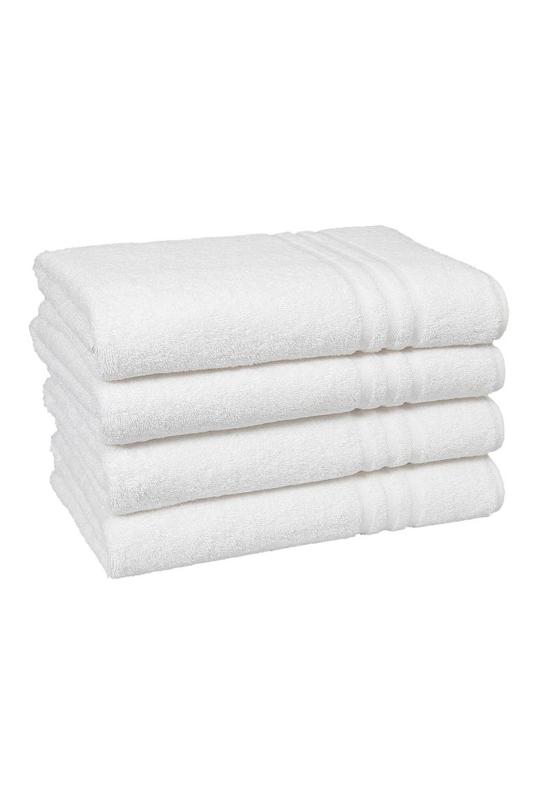 Denzi Turkish Cotton Bath Towel - Set of 4, Main, color, WHITE