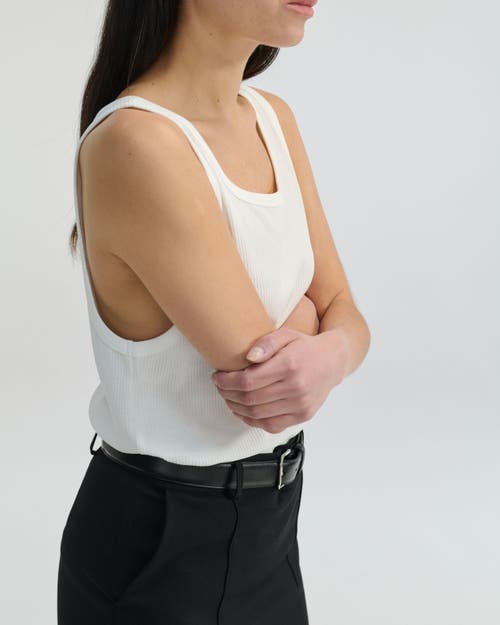 Almina Concept Relaxed Ribbed Tank Top In White