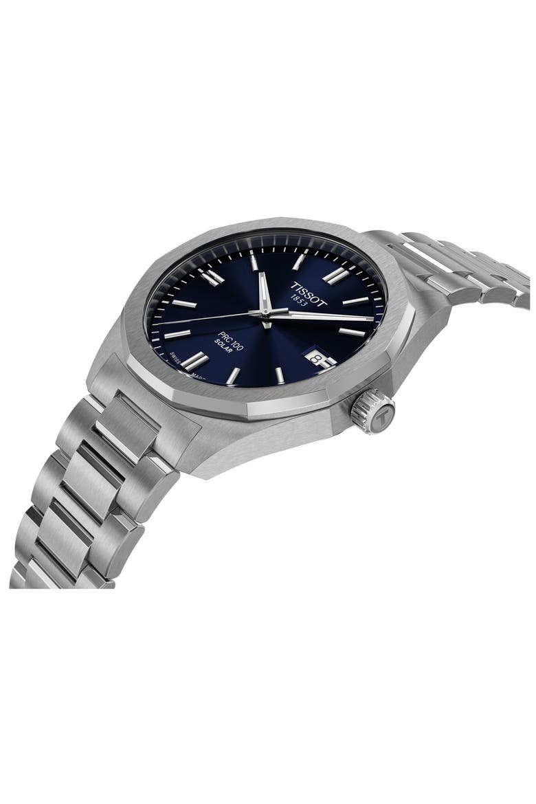 PRC 100 Solar Quartz Bracelet Watch, 39mm, Alternate, color, BLUE