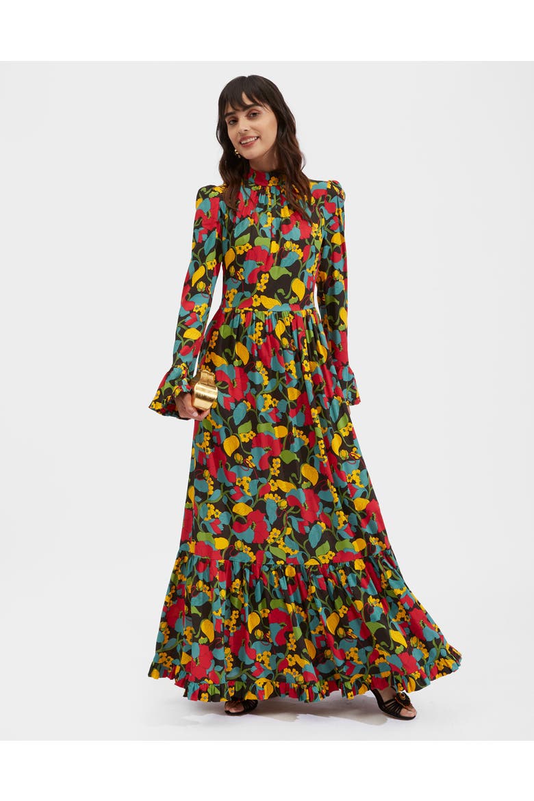 Visconti Dress Vines Brown, Main, color, Vines Brown