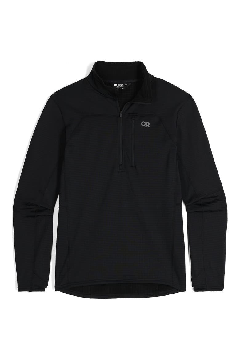 Vigor Half Zip Fleece Pullover, Alternate, color, BLACK