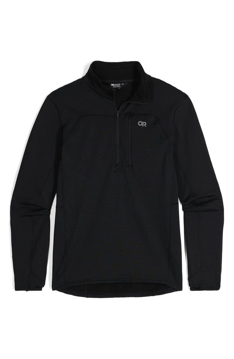 Outdoor Research Vigor Half Zip Fleece Pullover, Alternate, color, Black