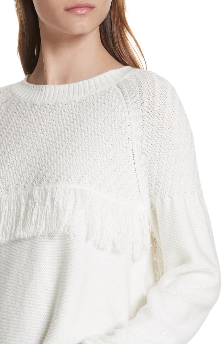 FRAME Fringe Crewneck Sweater, Alternate, color,