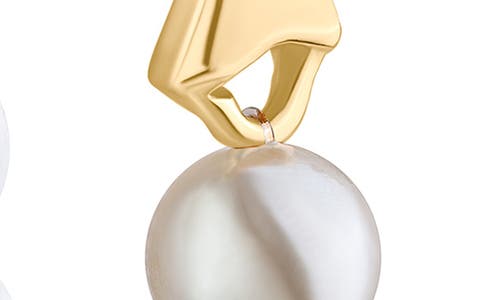Jardin Faux Pearl Half Hoop Earrings