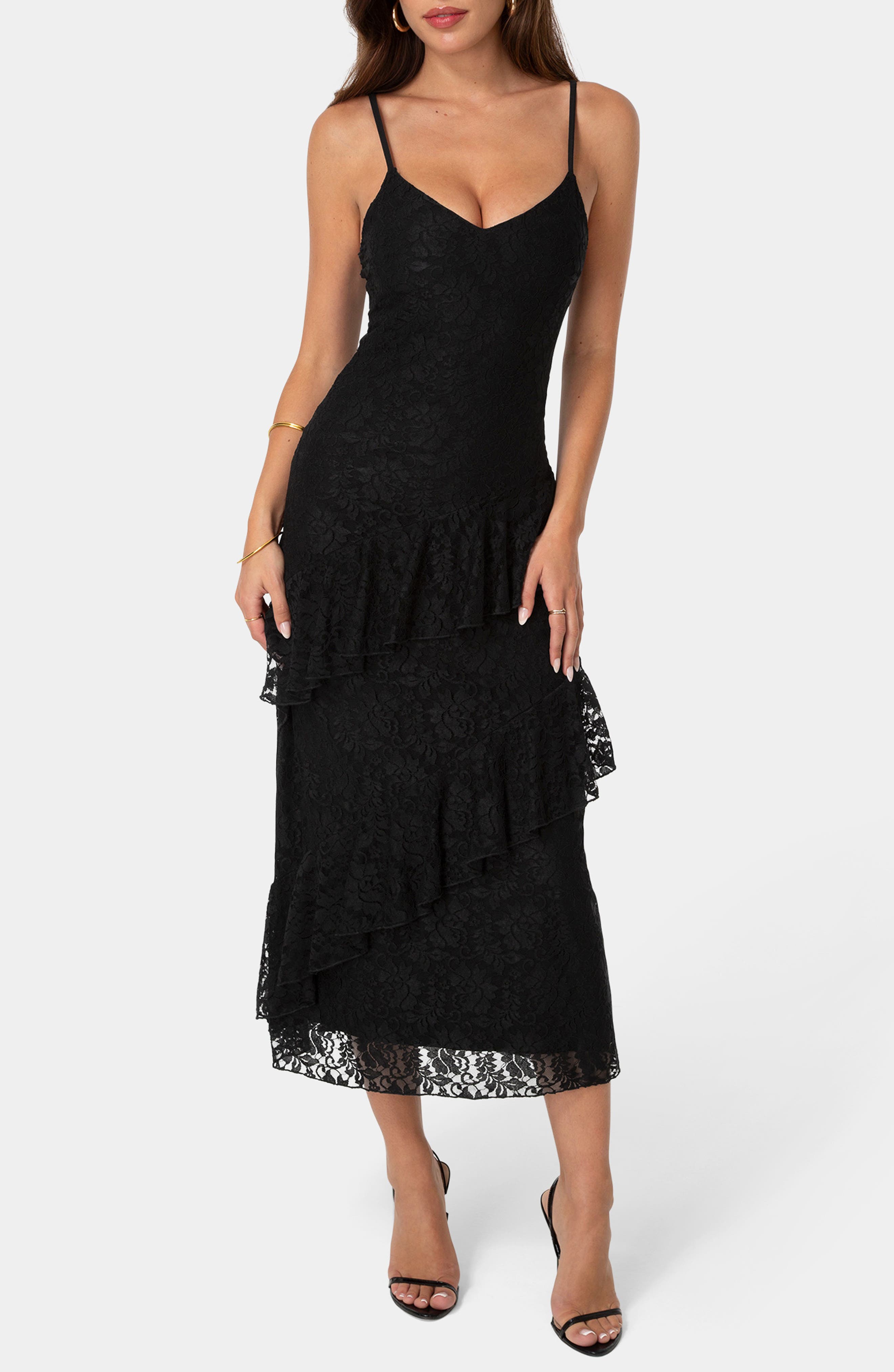 Lace Ruffle Maxi Dress