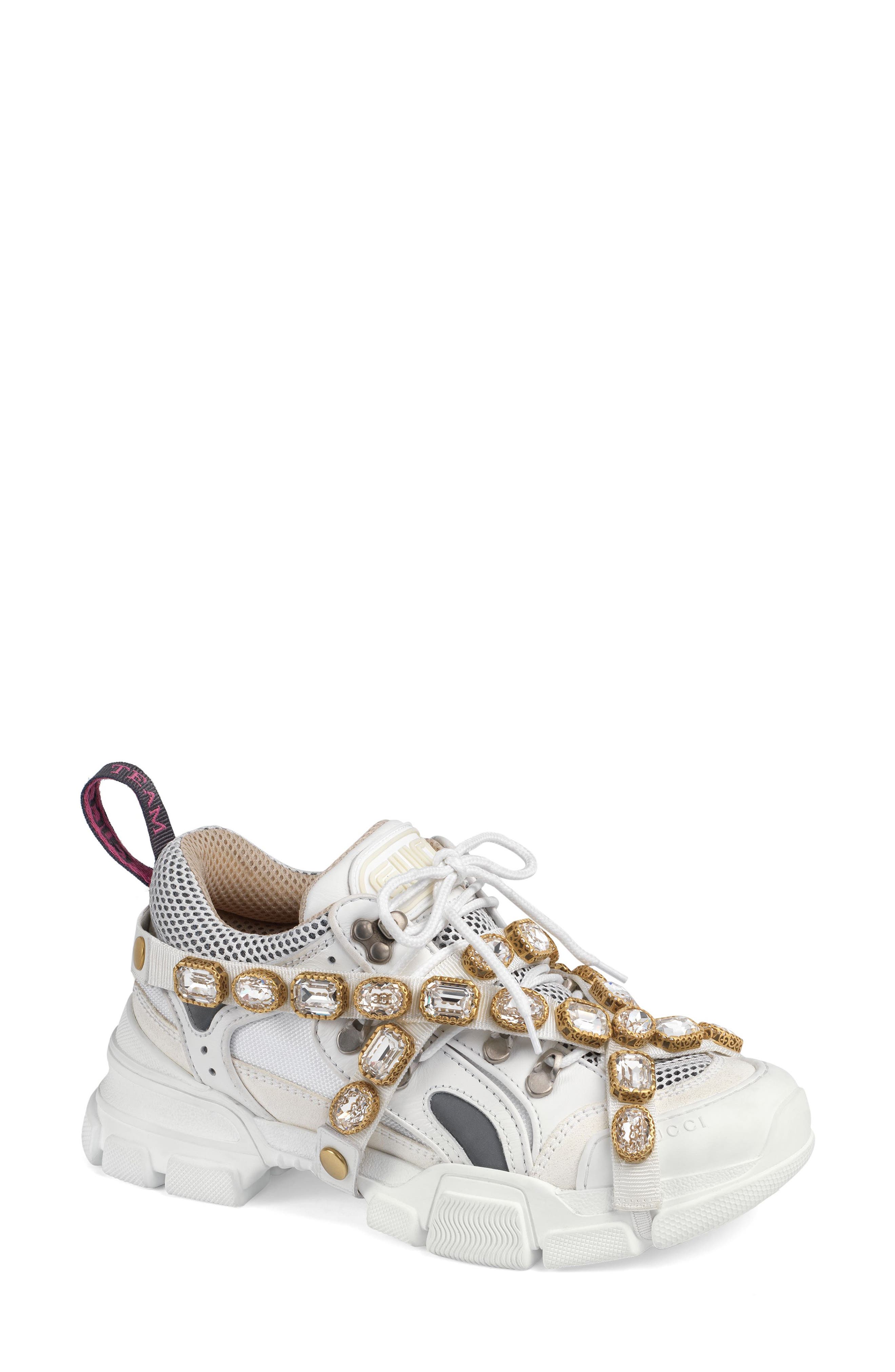 Gucci Flashtrek Jewel Embellished Sneaker, Main, color, 