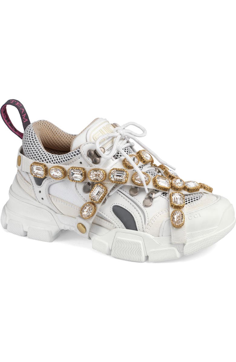 Gucci Flashtrek Jewel Embellished Sneaker, Main, color,