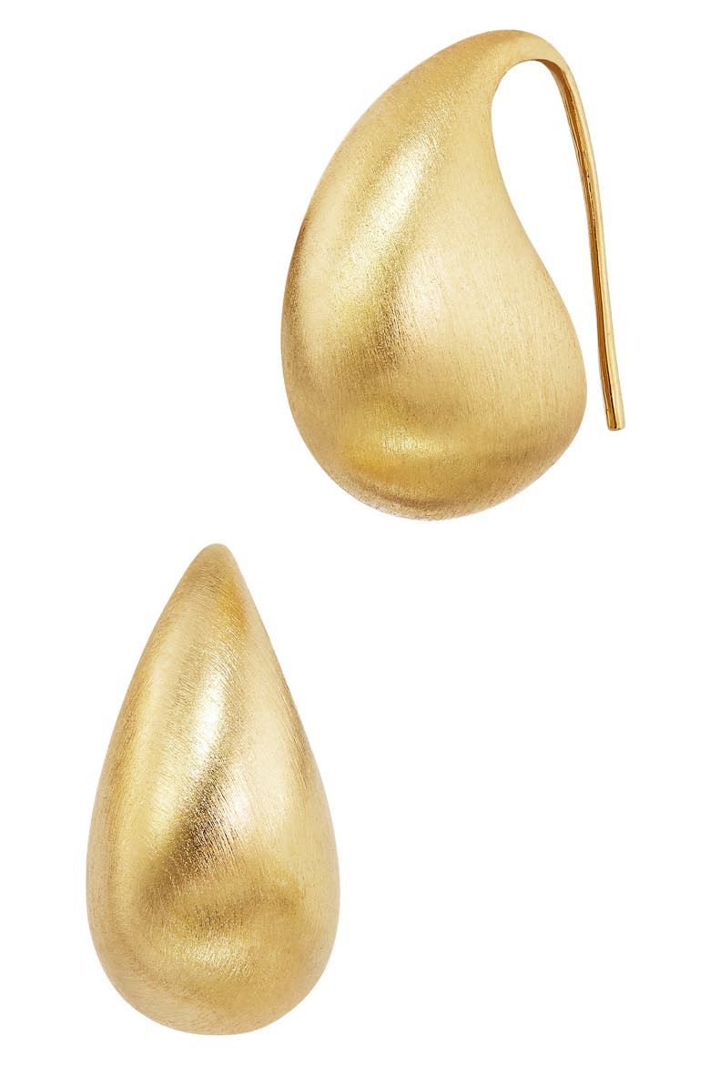 Baby Teardrop Threader Earrings, Main, color, YELLOW GOLD