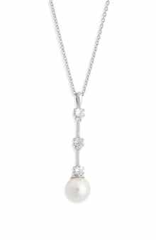 Nadri Olivia Faux Pearl Lariat Necklace