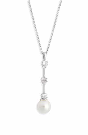 Nadri Olivia Faux Pearl Lariat Necklace