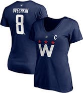 FANATICS Women's Fanatics Branded Alexander Ovechkin Navy Washington Capitals 2020/21 Alternate Authentic Stack Name & Number V-Neck T-Shirt