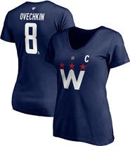 FANATICS Women's Fanatics Branded Alexander Ovechkin Navy Washington Capitals 2020/21 Alternate Authentic Stack Name & Number V-Neck T-Shirt