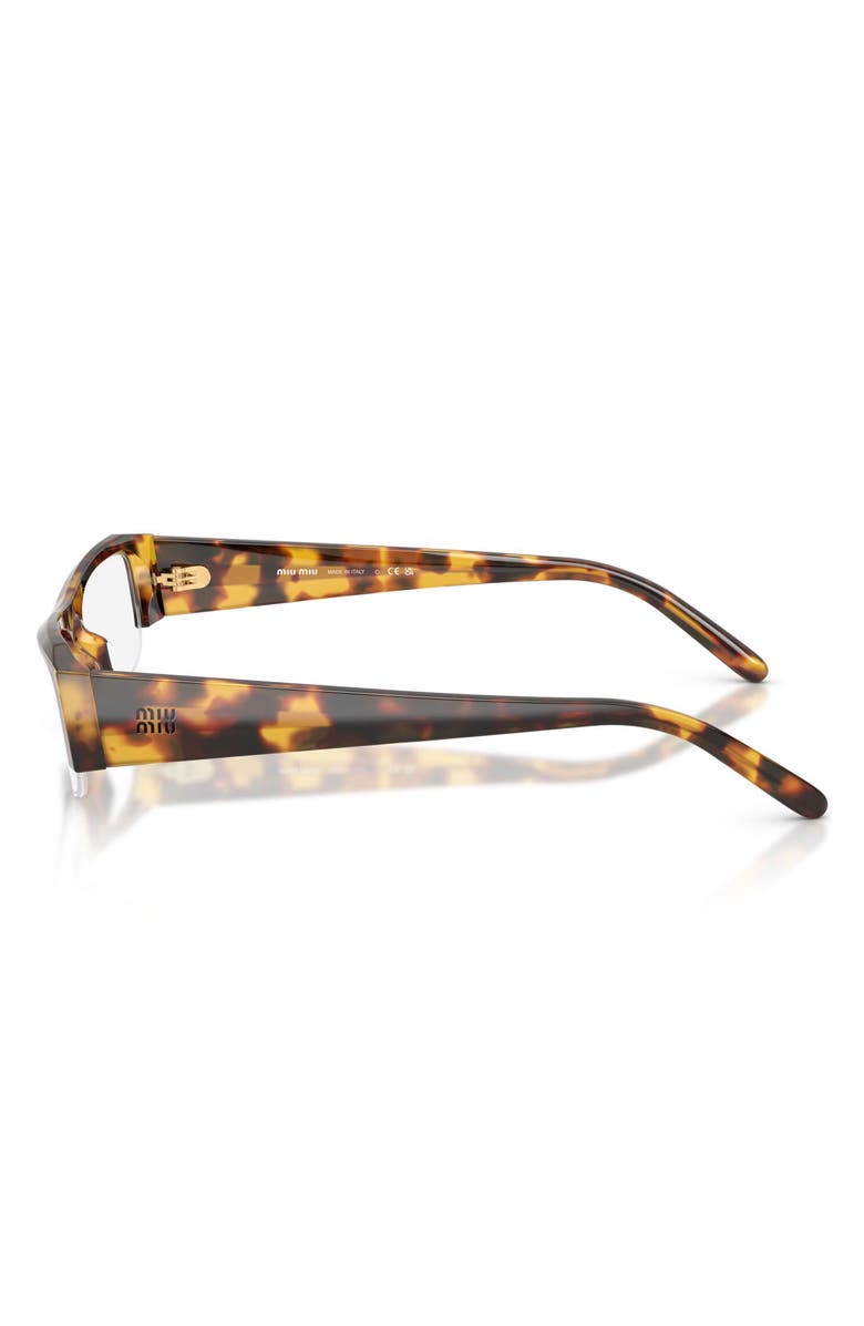 Miu Miu 54mm Rectangular Sunglasses, Alternate, color, Honey Havana / Blue Light