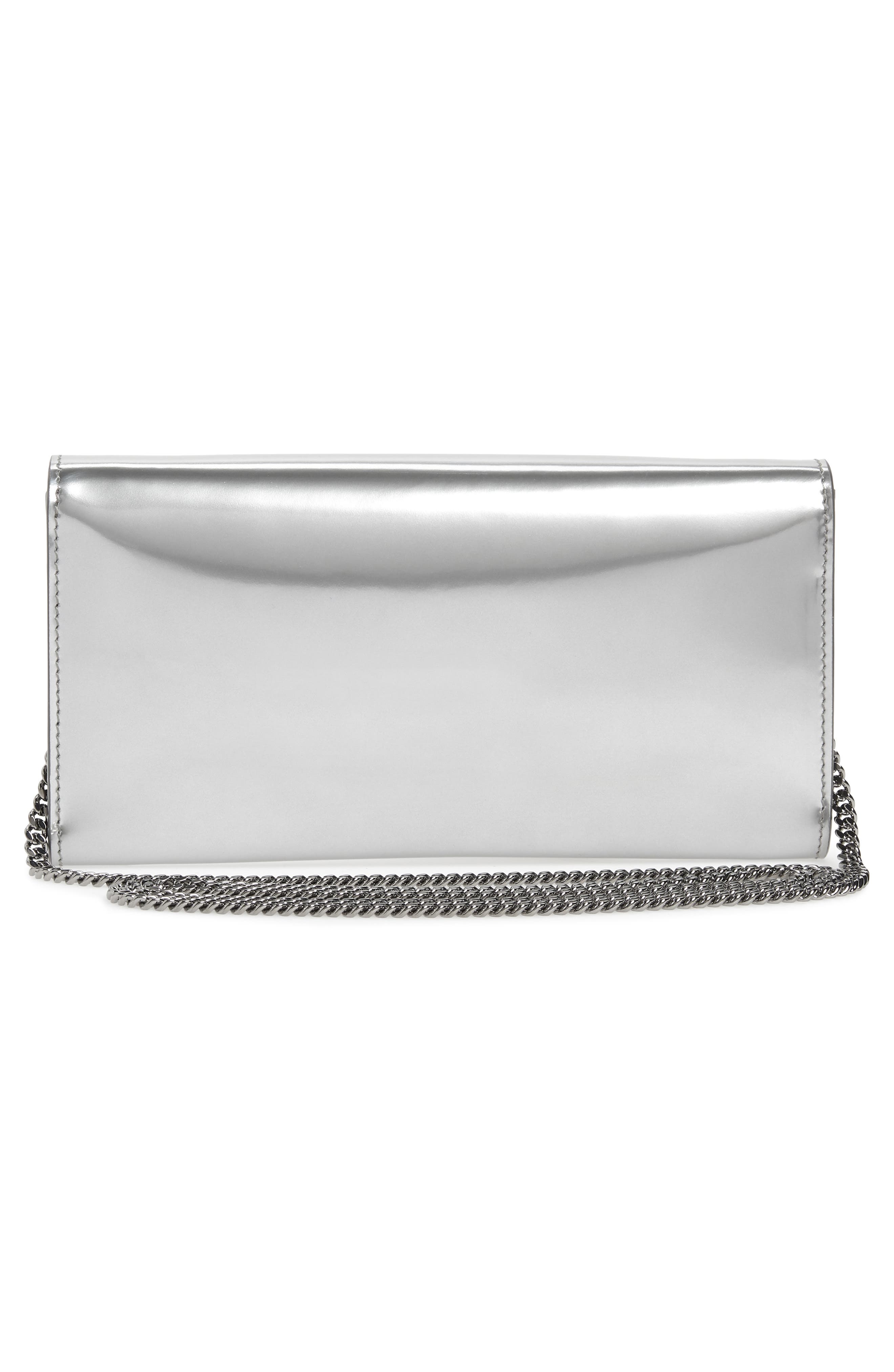 Jimmy Choo Emmie Metallic Leather Clutch, Alternate, color, 