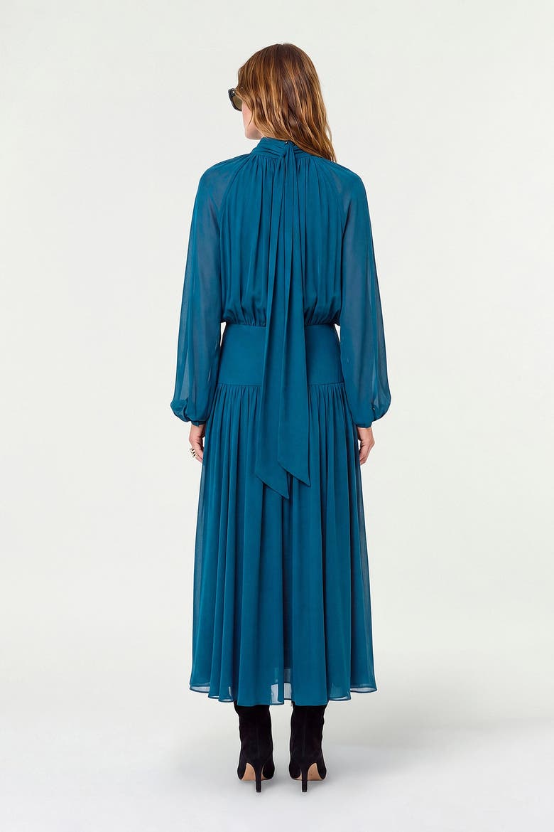 Aneta High Neck Keyhole Maxi Dress, Alternate, color, PETROL