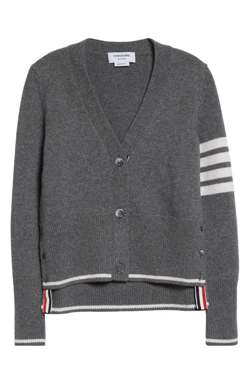 Thom Browne Intarsia Geese 4-bar Wool Cardigan In Gray