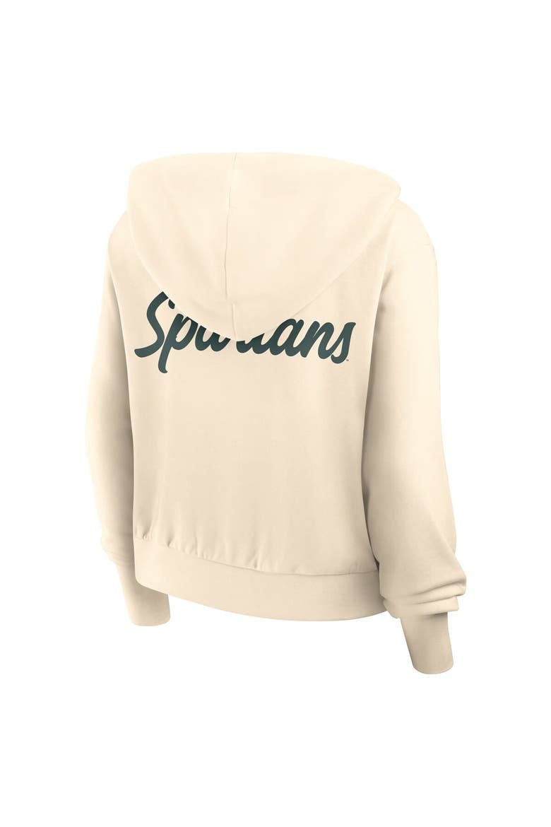 Women's Nike Cream Michigan State Spartans Cropped Chill Full-Zip Hoodie, Alternate, color, Cream