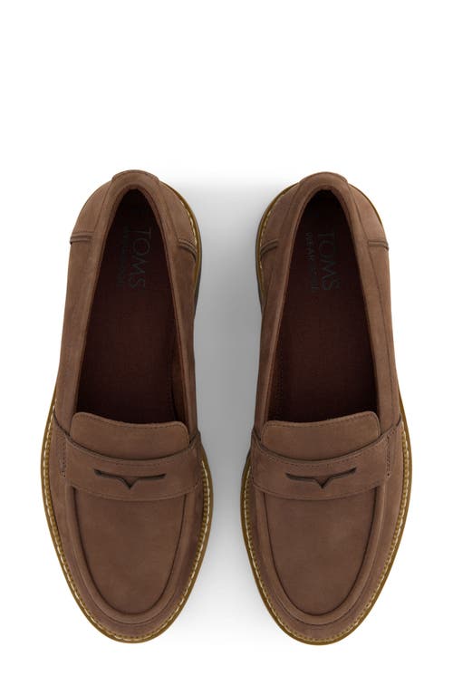 Toms Cara Platform Penny Loafer In Brown